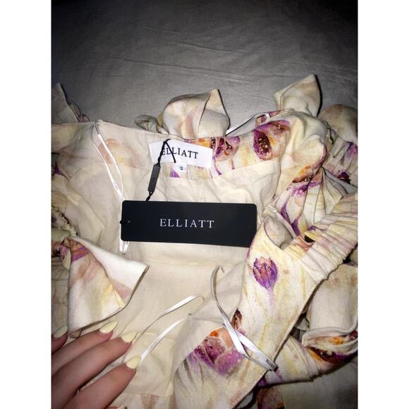 NWT Elliatt Krystale Floral Print Bow Detail Strapless Mini Dress Size Small - Picture 5 of 6